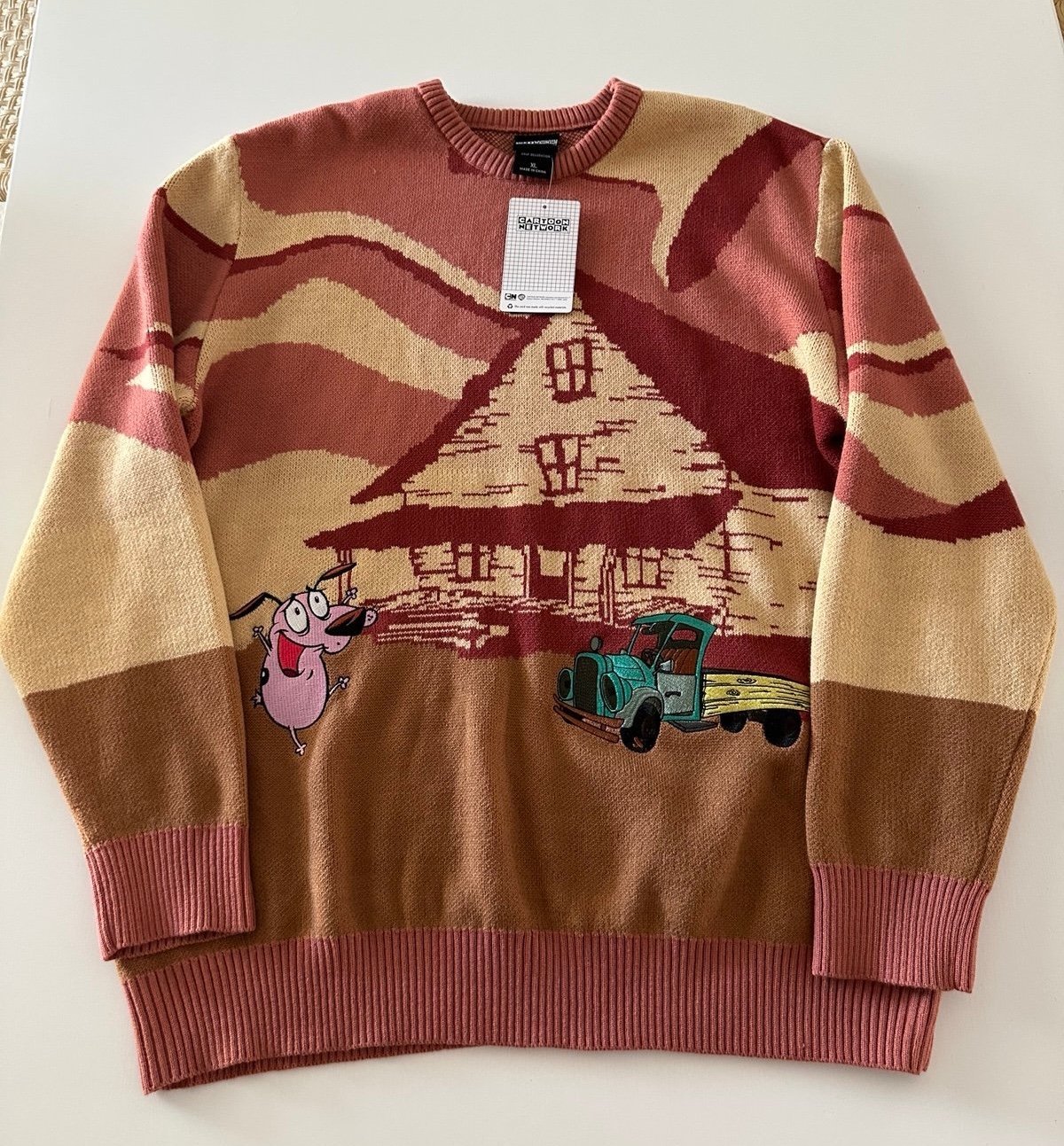 Courage the Cowardly Dog House Intarsia Sweater, XL